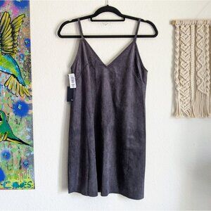NWT Aritzia Wilfred Free Grey Vegan Suede Vivienne Sleeveless Dress Sz S